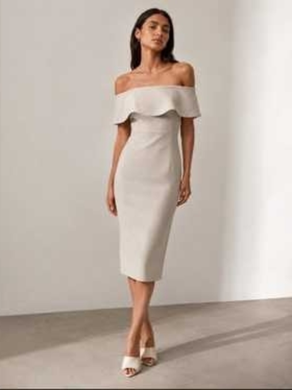 NWT Babaton Off Shoulder Sheath Midi Dress Aritzia - Picture 3 of 16
